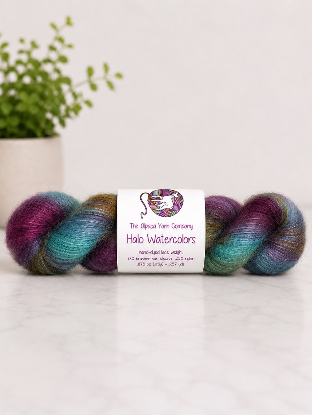 Halo Watercolors Kahlo Lace Suri Alpaca Yarn Bundle 5 Hanks 1,285 Yards - Picture 4 of 5